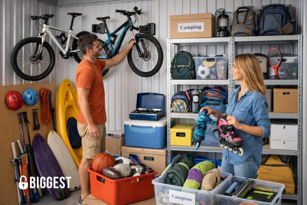 guardar artículos de actividades recreativas