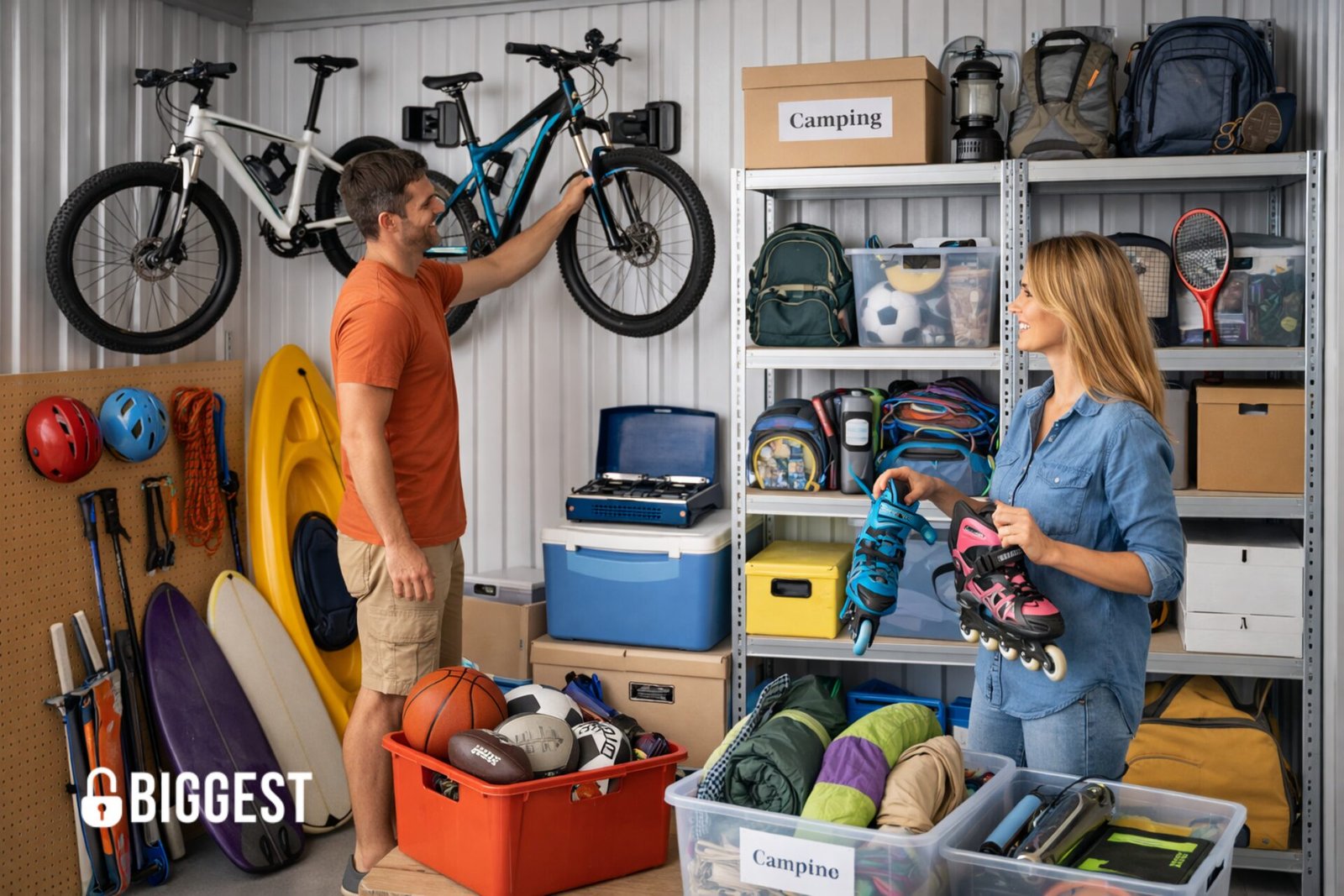 guardar artículos de actividades recreativas